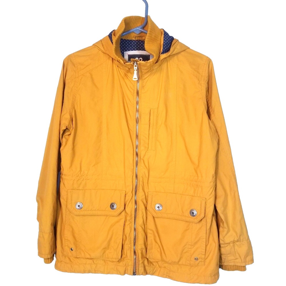 C2 Outfitters Light Weight Mustard Jacket  Removal Hood Pockets Adjustable Large